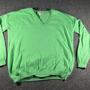 Women’s Boden Kelly Green V-neck Pullover Cotton Sweater Sz Medium 4